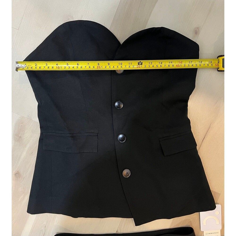 Commense NWT Large Black Tube Top Pants Set Old Money Minimalist Quiet Luxury - Picture 5 of 12